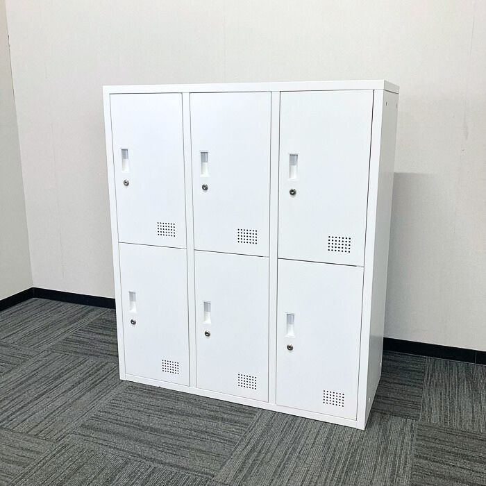 FACILE 6人用ロッカー[3列2段]  W900×D400×H1050 ホワイト 中古