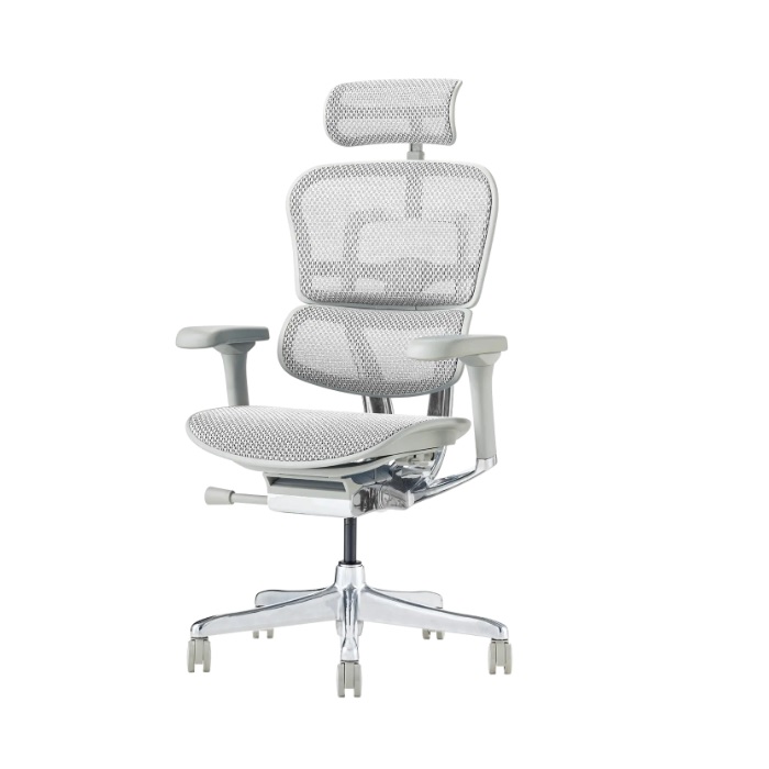 関家具 エルゴヒューマンプロ2ハイタイプシリーズ オフィスチェア EHP2-HAM-GF-WH ヘッドレスト付き 本体：ホワイト/フレーム：グレー 2023年製 新古品