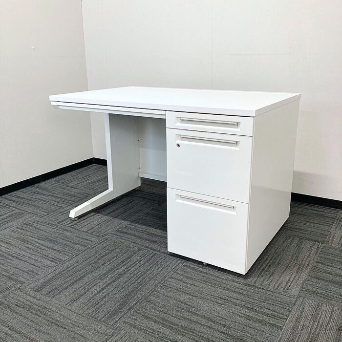 オカムラ アドバンスシリーズ 片袖デスク 3V16AK MK28 W1100×D700×H720 ネオホワイト 2015年製 中古