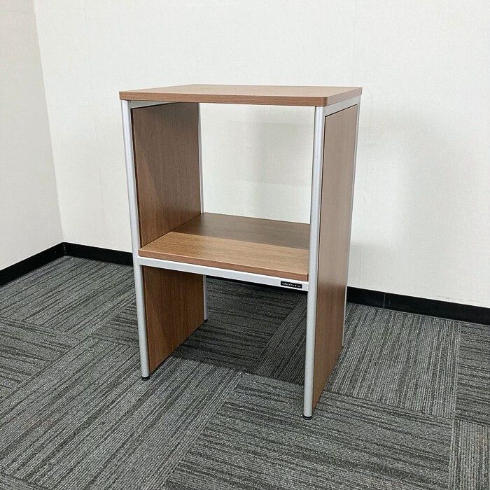 オカムラ 4L93シリーズ 電話台 4L93EC MX19 W450×D350×H700 ネオウッドダーク色 2016年製 中古 ⑩