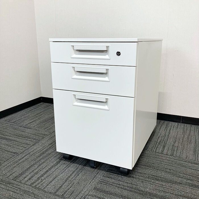 プラス SHシリーズ 3段ワゴン SH2-046SC-B3 WH W396×D576×H602 ホワイト 2021年製 中古 ⑩