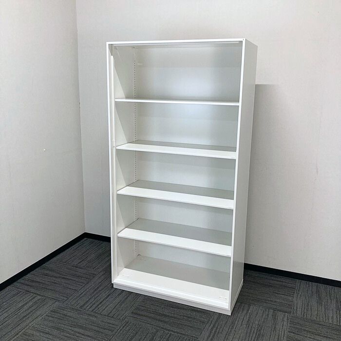 DSK バリアス・シストシリーズ オープン書庫 V945-18K W900×D450×H1770 ホワイト 2021年製 中古