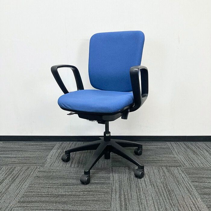 内田洋行 Miチェアシリーズ オフィスチェア[リング肘] MiF-10C 背座：ブルー 2014~2017年製 中古 ⑳