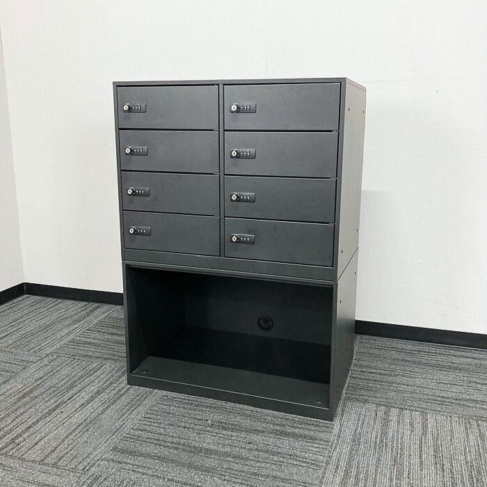 スマイル 小物入れロッカー［ダイヤル錠］ W620×DD410×H818 チャコールグレー 2019年製 中古 ⑩