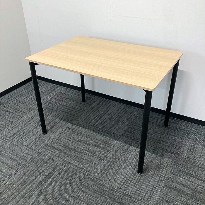 ワークテーブル W1000×D700×H720 天板：ライトウッド/脚：ブラック 中古