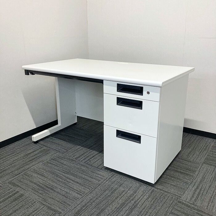 プラス フラットラインシリーズ 片袖デスク SP-T127 ＷＨ W1200×D700×H700 ホワイト 2021年製 中古 ⑩