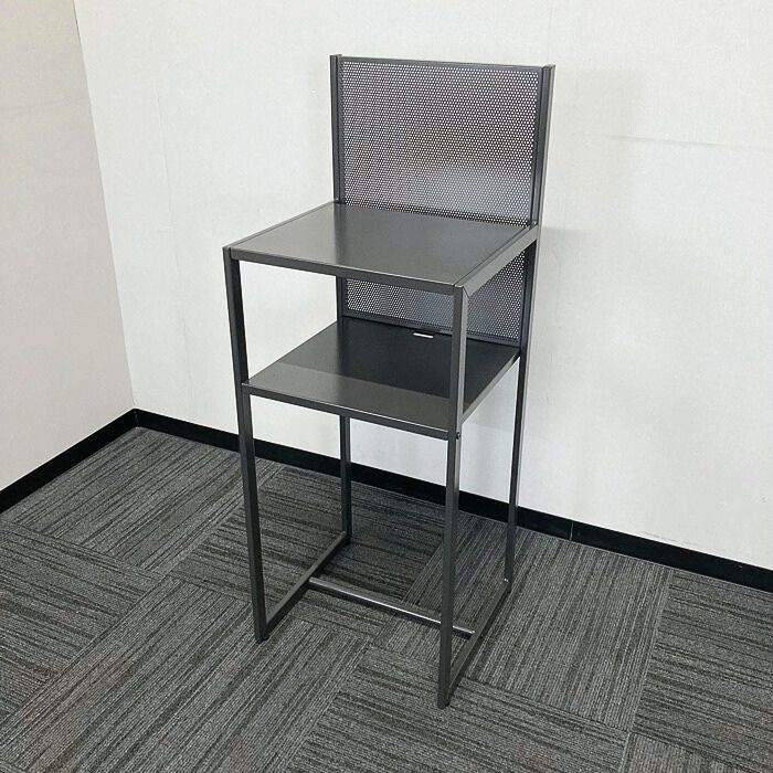 電話受付台 W405×D380×H1055 カーボングレー 中古