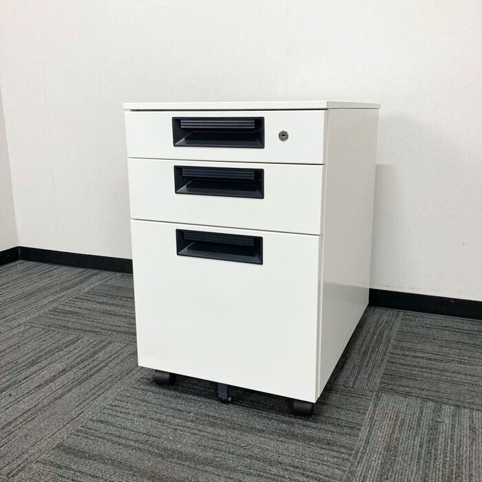 プラス フラットラインシリーズ 3段ワゴン SP-046SC-3 W396×D577×H603 ホワイト 2015～16年製 中古 ⑳