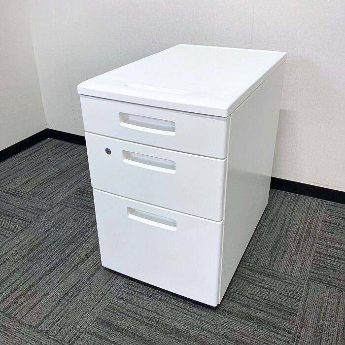 コクヨ ピクサシリーズ 3段ワゴン TKN-C3SAWN W395×D605×H615 スノーホワイト 2017～2020年製 中古 ⑩